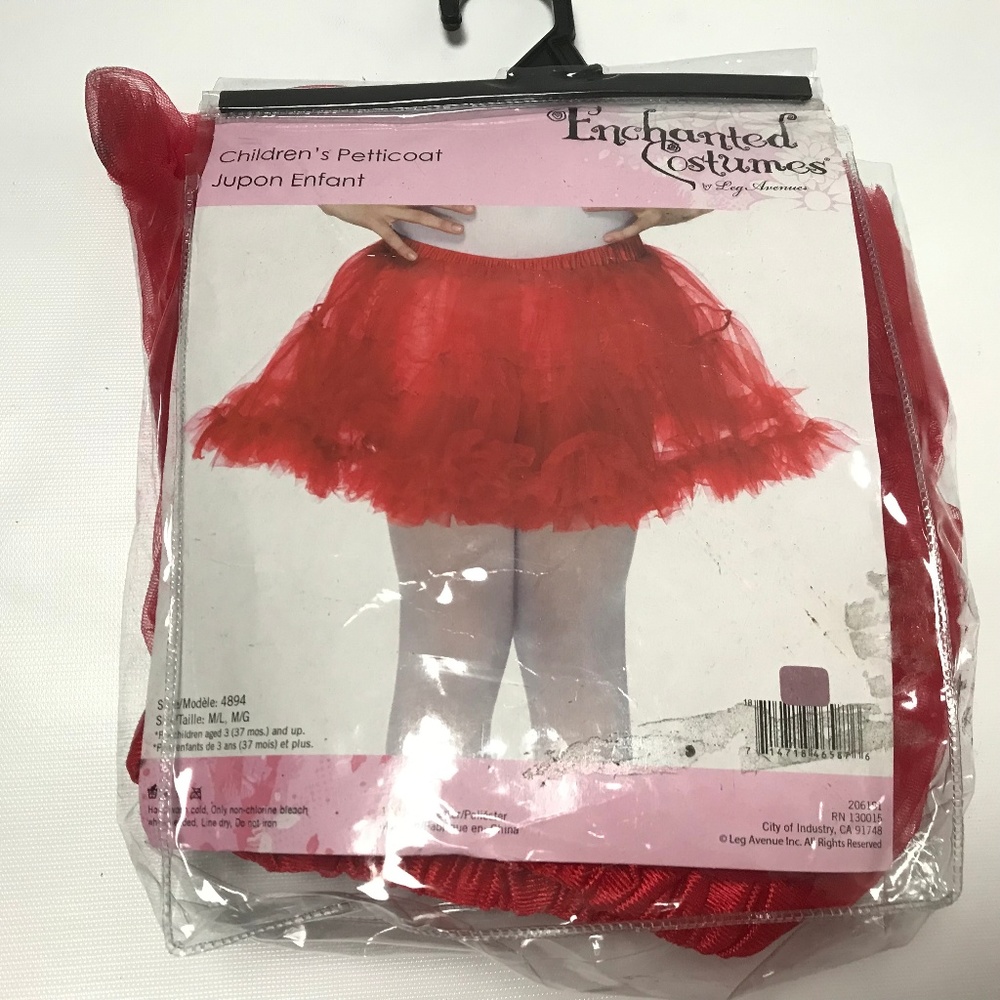 Leg Avenue Children's Petticoat Red Size M/L New